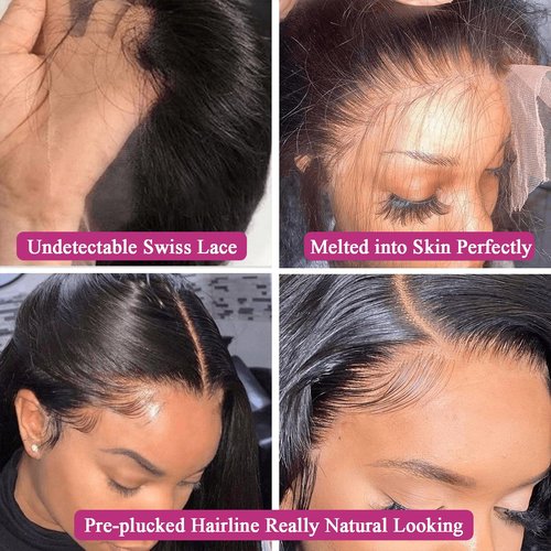 BIMKOS 20Inch 13x6 HD Lace Front Wigs Human Hair 200% Density Body Wave Lace Front Wigs Human Hair Lace Front Wigs for Women Glueless Body Wave Wigs Human Hair Pre Plucked with Baby Hair Natural Black