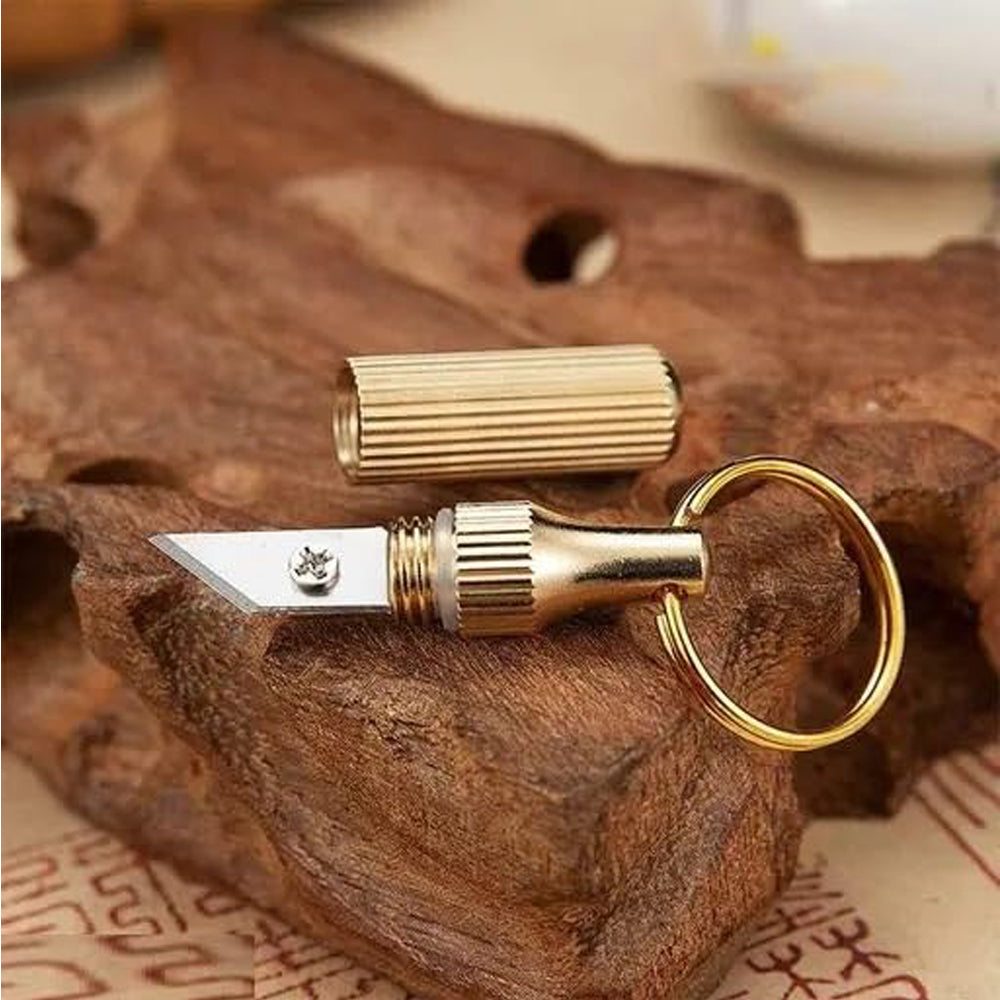 2PCS Mini Pocket Knife Set - Leaf-Shaped Stainless Steel with Keychain