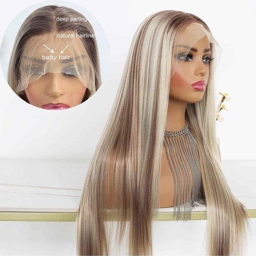 MACA BAKA Highlight Ash Blonde Lace Front Wig 13x4 13x6 Lace Frontal wig