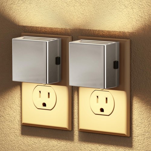 JandCase Night Light,Automatic Night Lights Plug into Wall,Dusk to Dawn,2 Pack Soft White 3000K Brightness Adjustable Nightlight for Kids Bedroom Bathroom Hallway Kitchen
