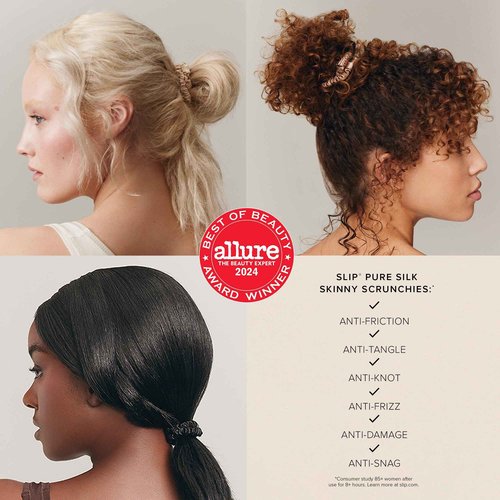slip Assorted Scrunchie Set (Harriet) | Includes 3 Skinny, 1 Midi & 1 Large Pure Silk Scrunchies | 100% Mulberry Silk, Anti-Crease, Gentle on Hair, Reduces Breakage | Elegant & Durable