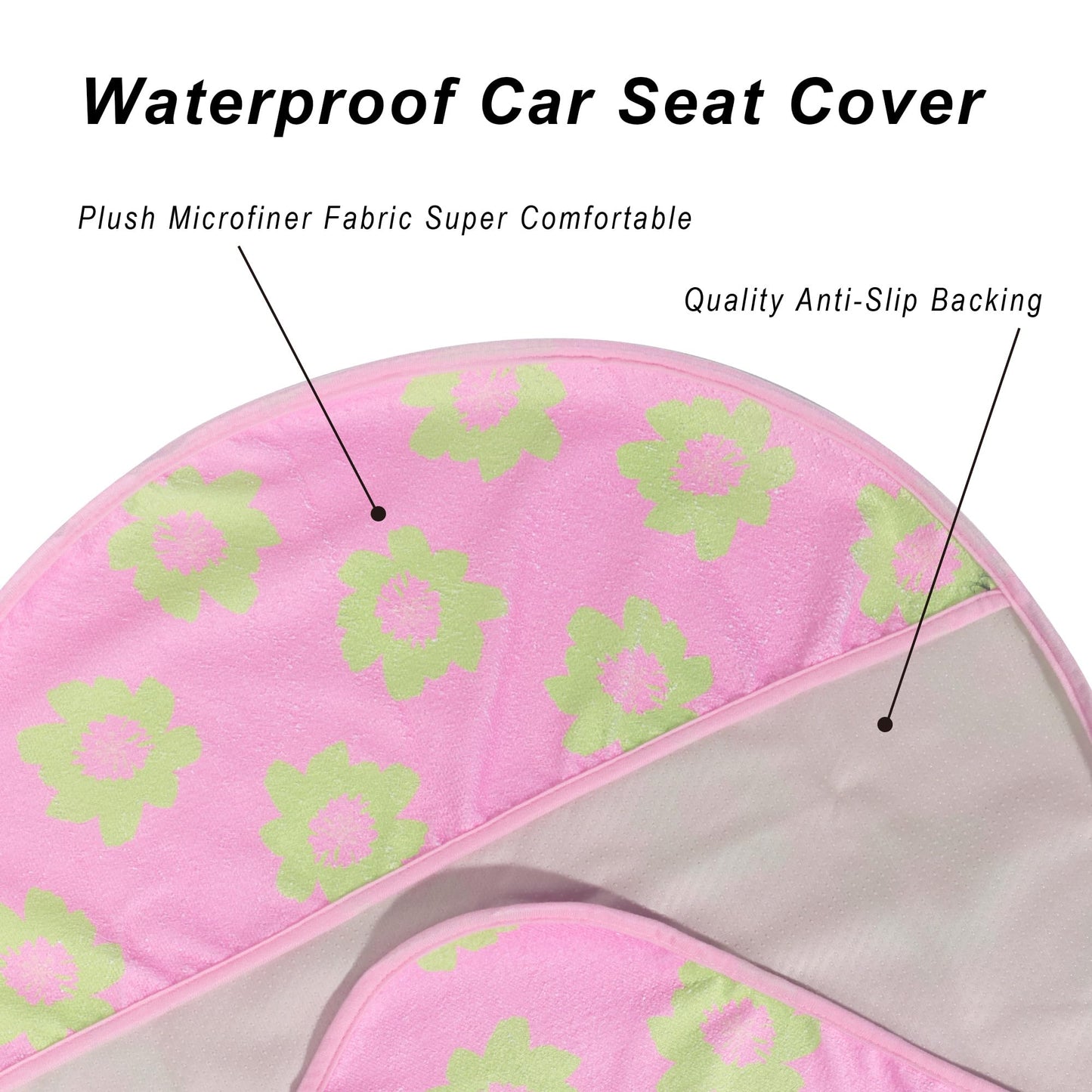 LoyaGour Car Seat Cover Protector Front Seats,for Gym Workout,Running,Swimming,Beach and Hiking,Waterproof Sweat Towel Bucket Seat Covers for Cars SUV Trucks (Flower and Pink, 1Pcs)