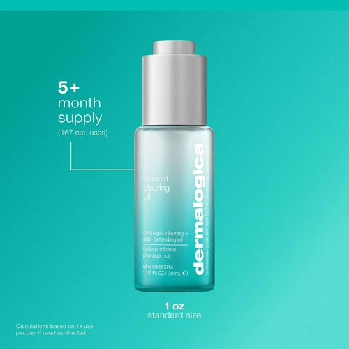 Dermalogica Retinol Clearing Oil Face Serum with Salicylic Acid - Anti-Aging Acne Treatment That Delivers Clearer, Vibrant Skin by Morning, (1 Fl Oz)