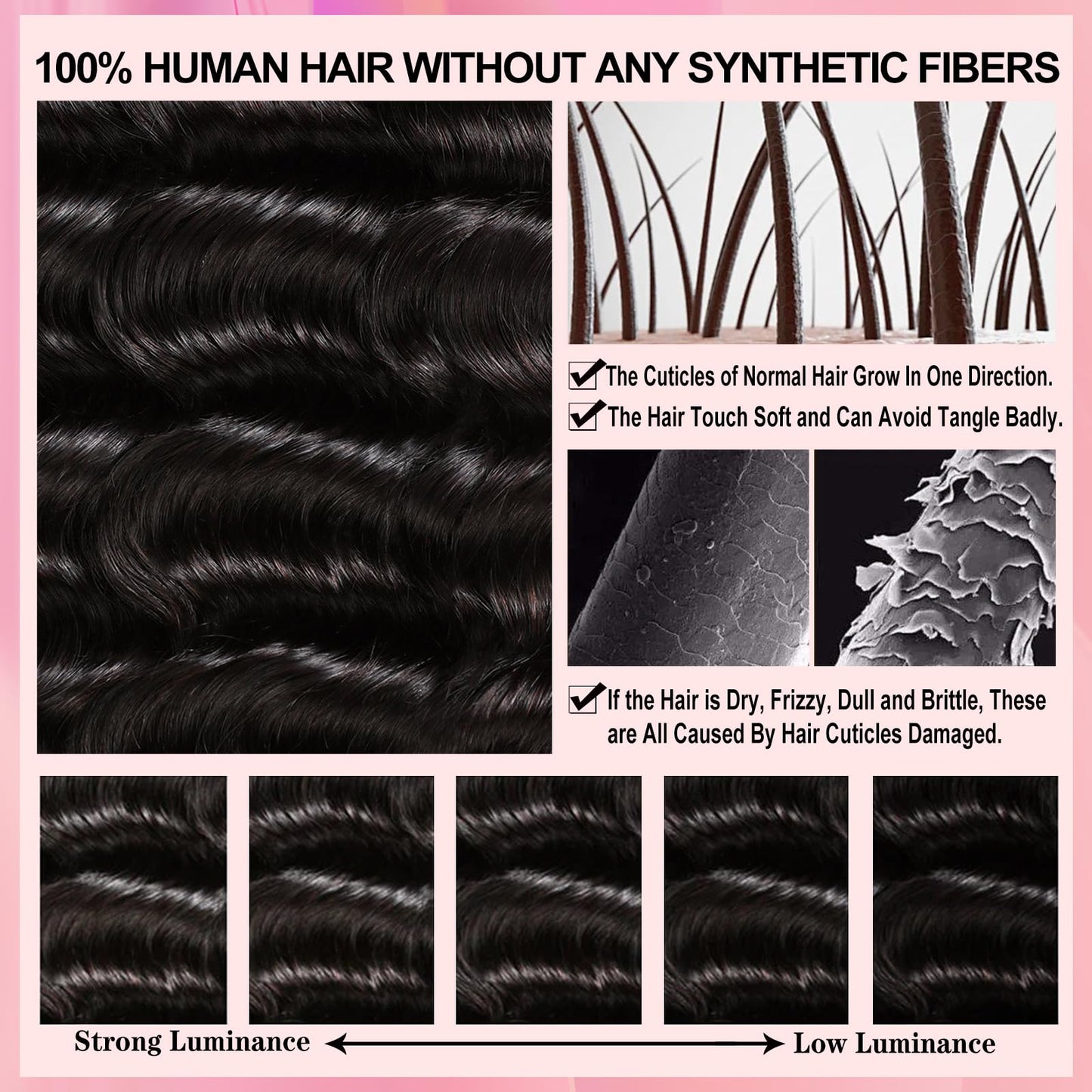 12A Grade Brazilian Virgin Loose Wave Hair 3 Bundles 18" 20" 22" 300g 100% Unprocessed Virgin Brazilian Remy Loose Deep Wave Human Hair Weave Bundles for Black Women Natural Color