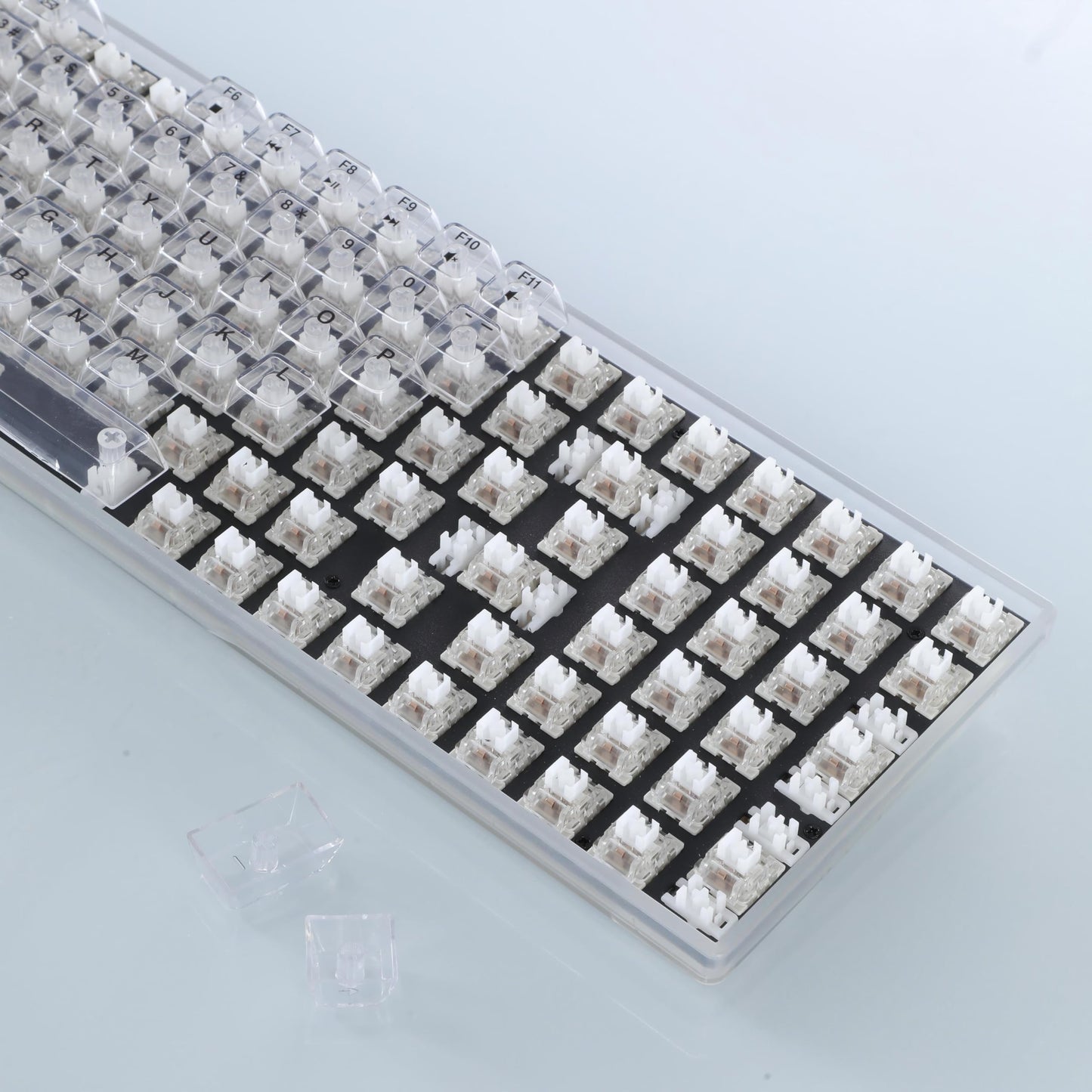 ZyphX Z-Zero 98-Key Mechanical Keyboard, Hot-Swappable RGB, Crystal Clear Housing, Ice Soul Linear Switches, TOP Mount (Crystal)