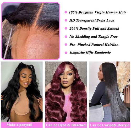 Oiosir 200 Density 22 Inch Body Wave Lace Front Wig Human Hair 13x6 HD Lace Front Wigs Human Hair for Women Glueless Wigs Human Hair Pre Plucked Natural Hairline