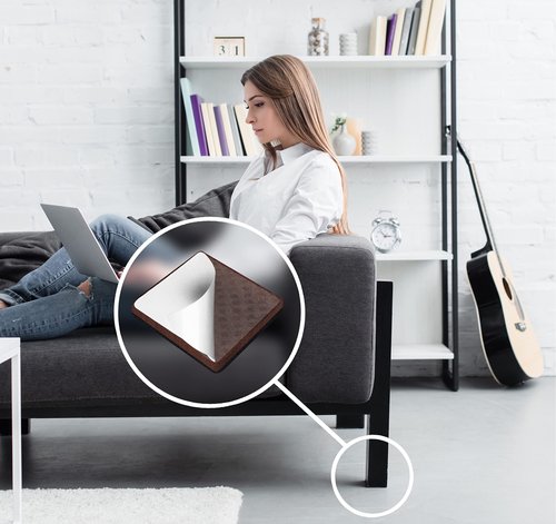 Slipstick GorillaPads Non Slip Furniture Pads/Gripper Floor Protectors (Set of 4) 3 Inch Square Self Adhesive Rubber Stoppers for Furniture Legs, CB155