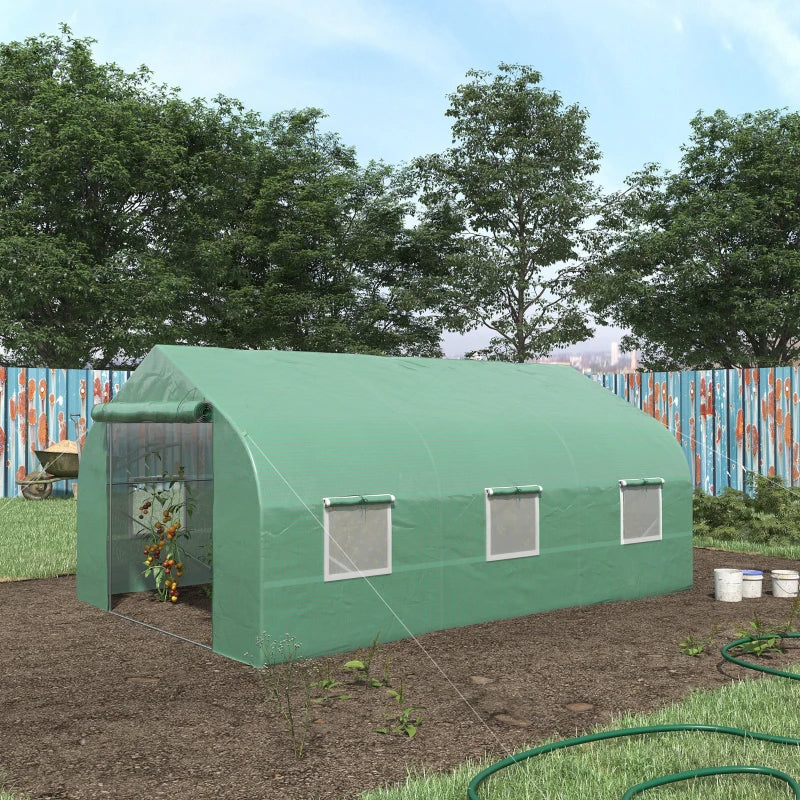 Outdoor Walk-In Tunnel Greenhouse with Windows - Greenhouse Garden Tool