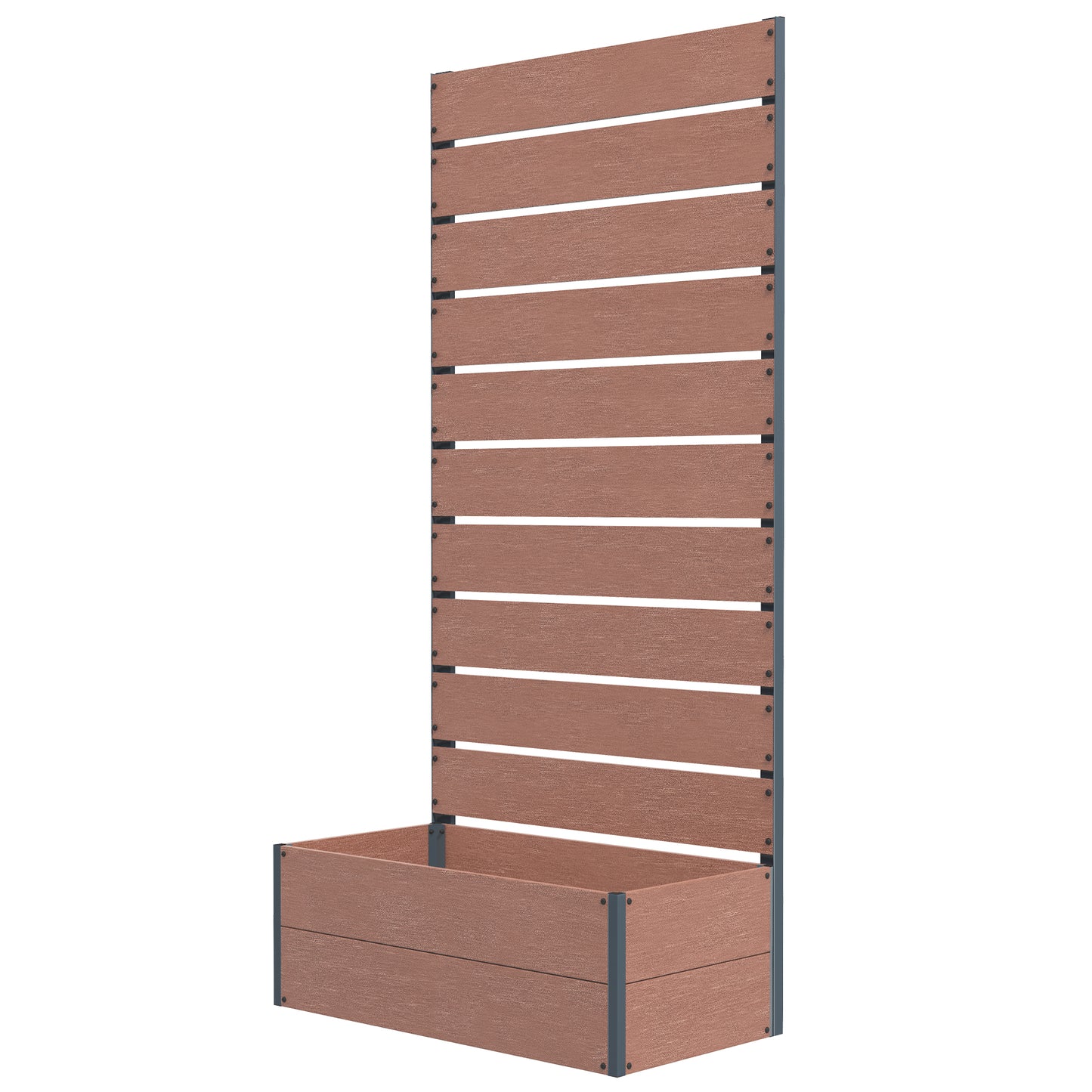 Raised Garden Bed with Trellis - Outdoor Planter Box for Climbing Plants, 28.25x15x59 Inches, Brown