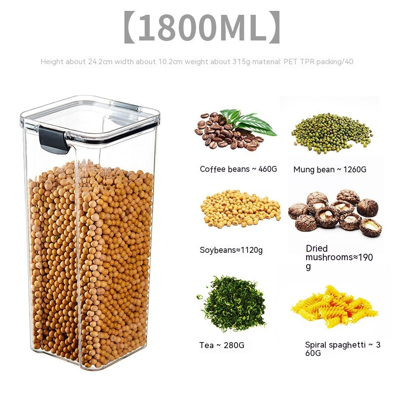 Food Grade Plastic Grain Storage Canisters with Sealed Lid - Stackable Food Containers