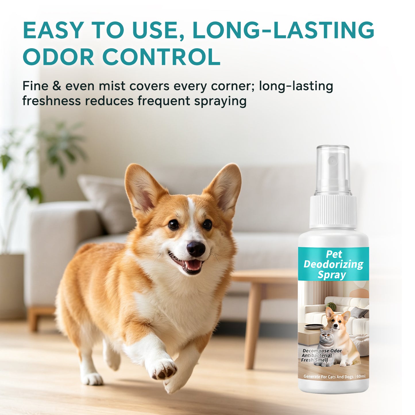Pet Odor Remover Spray for Furniture and Home - Effective Pet Smell Neutralizer