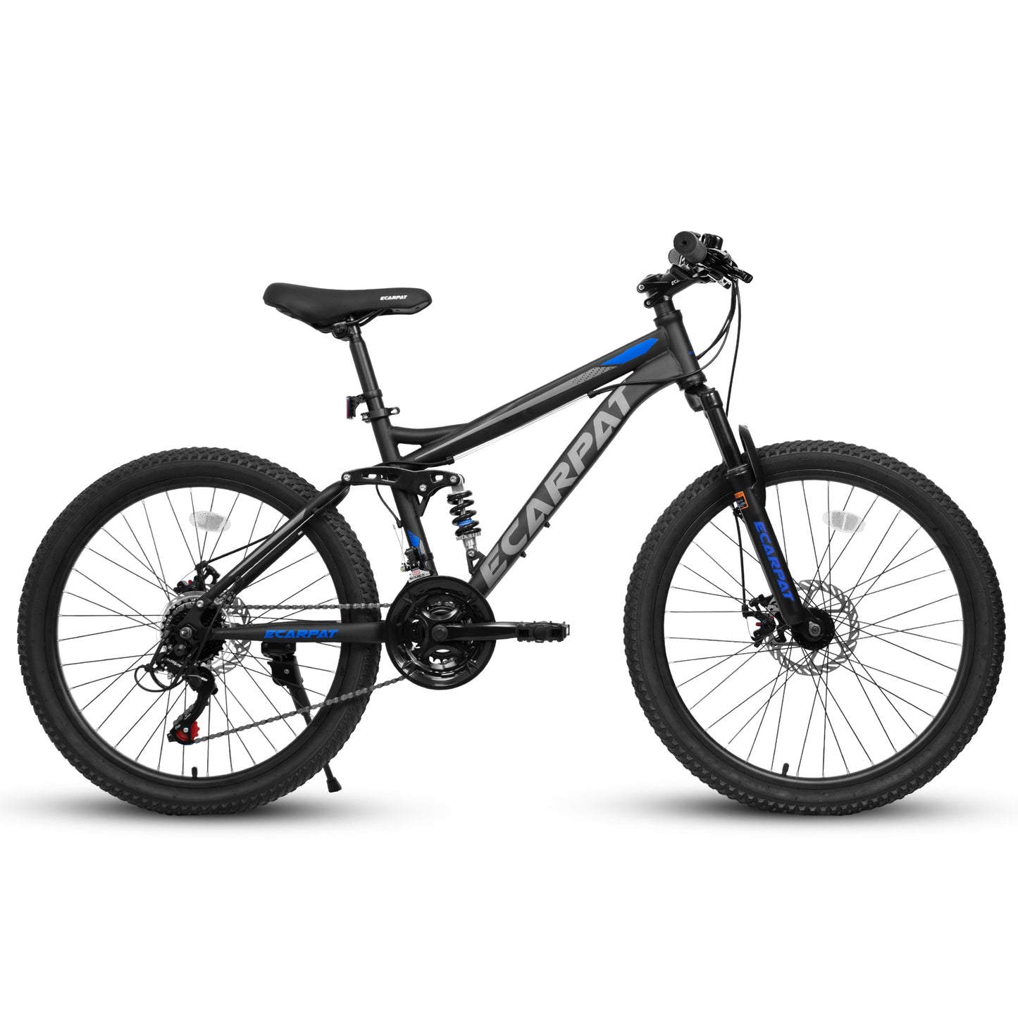 24-Inch Mountain Bike with Full Suspension - Black