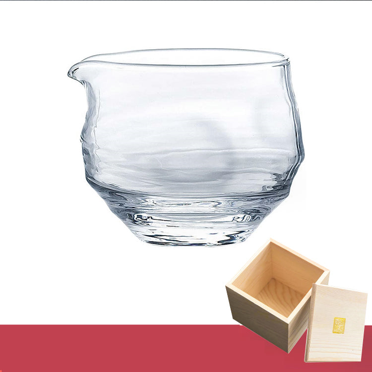 Hammer Pattern Small Wine Cup Set - Japanese Tea Drinkware with Wooden Box