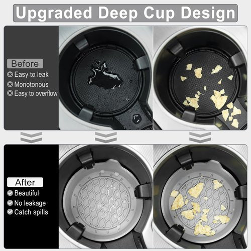 SINGARO Car Cup Holder Coaster, Silicone Cup Holder Insert, Universal Non-Slip Cup Holders, Car Accessories Interior for Women and Man 4 Pack Gray