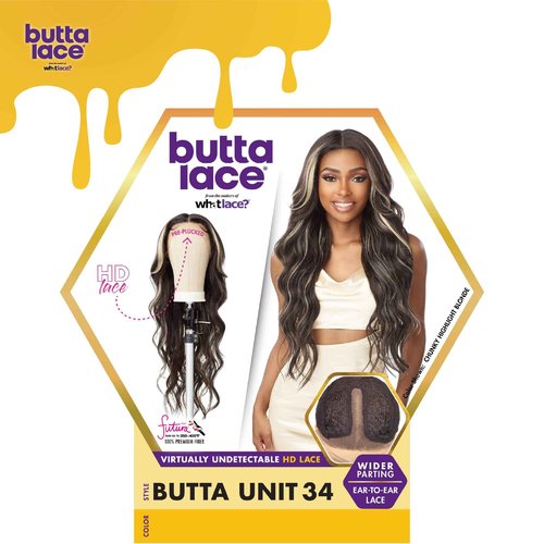 Sensationnel Butta Lace Wigs - Unit 34 Extra Wide 5 Inch Deep Parting Synthetic Preplucked Hairline Glueless Lacefront (BALAYAGECARAMEL)