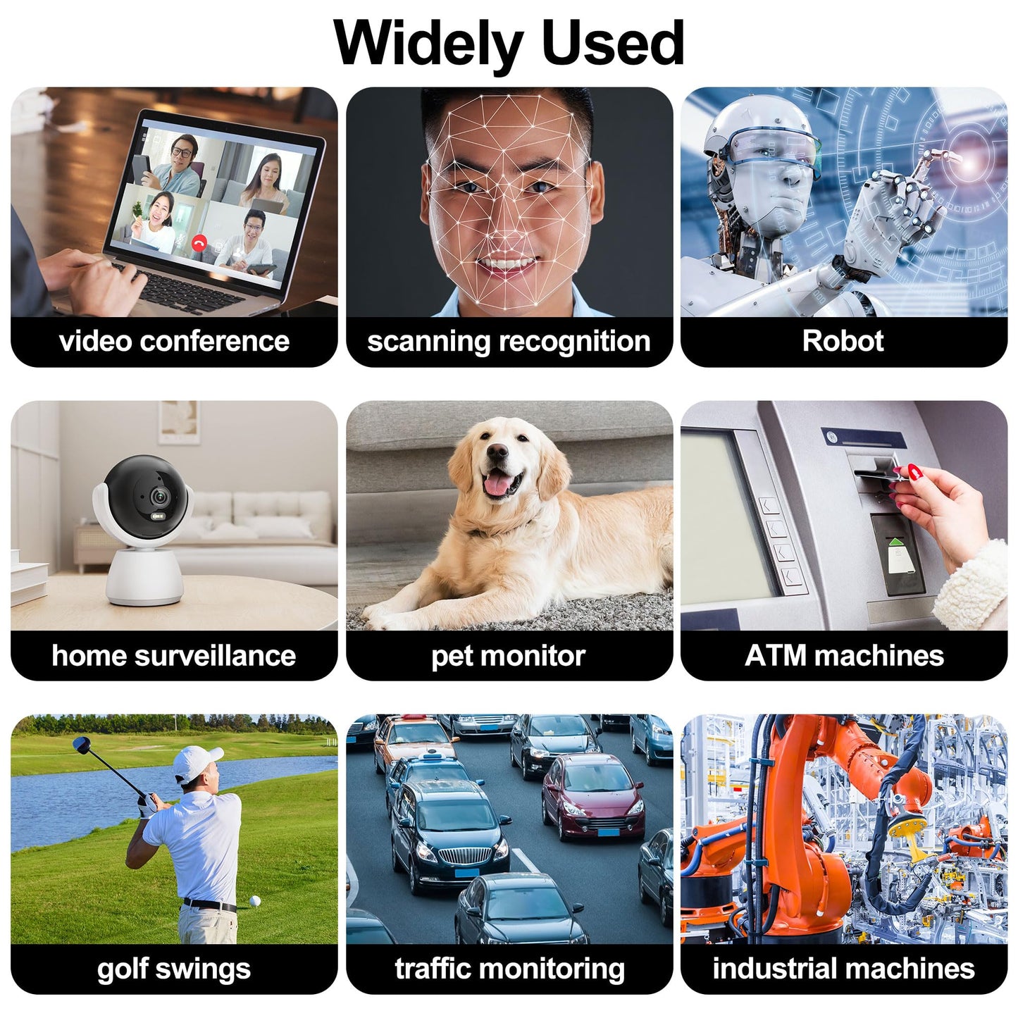 1080P USB Camera H.264 30fps Low Light HD PC Webcam with Zoom Lens 2.8-12mm Manual Focus IMX323 Sensor Computer Webcam Industrial Lightburn Close-up Camera for 3D Printer,Video Meeting