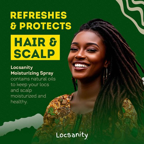 Locsanity Rosewater and Peppermint Daily Moisturizing Spray – Jumbo Size Hydrating Dreadlock Spray to Nourish The Scalp and Protect Hair from Oil and Buildup (32oz)