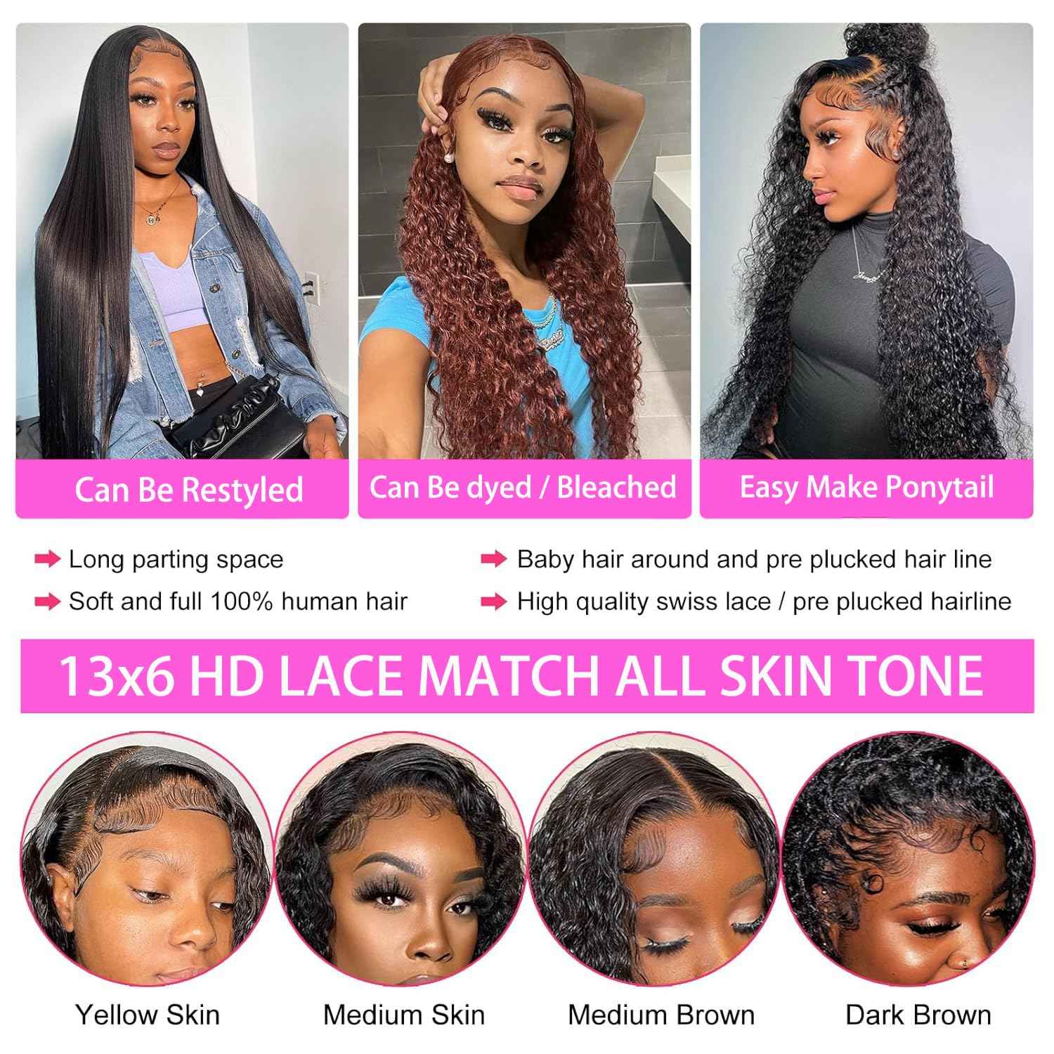 InsQueen 𝗜𝗻𝘀𝗤𝘂𝗲𝗲𝗻 Wet and Wavy Human Hair Wig Pre Plucked Pre Bleached Knots 13x6 HD Lace Front Wigs for Black Women 200 Density Brazilian Remy Human Hair (26 Inch)