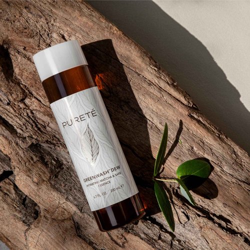 Pureté Greenwash Dew Essence infused with ECOCERT Matcha & Fermented Sake | Anti-Oxidant Hydrating Treatment Toner for Post-Cleansed Skin | Made in Japan | 6.7 oz.
