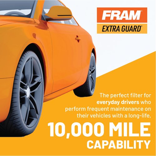 FRAM Extra Guard PH6607, 10K Mile Change Interval Spin-On Oil Filter, black