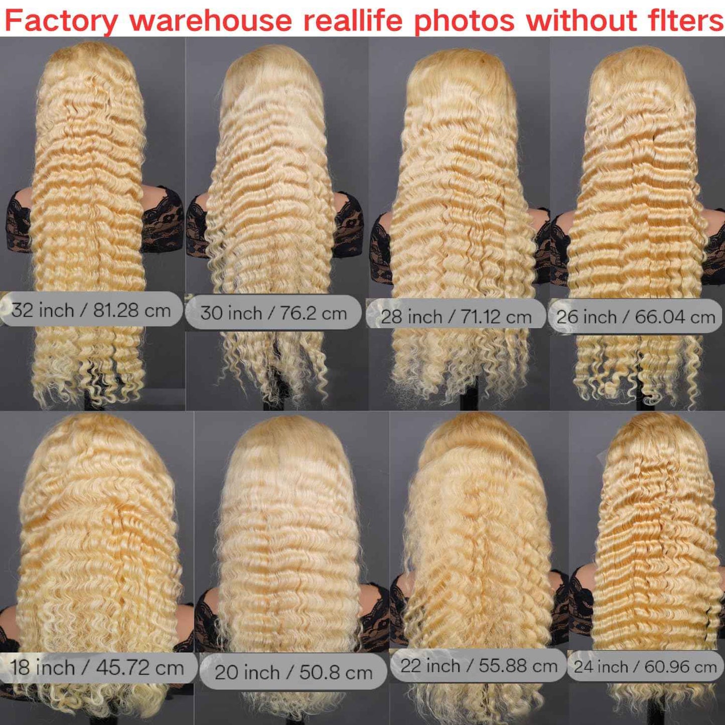 Grcabeir 613 13x6 Lace Front Wig Human Hair 20 Inch Blonde Wig Human Hair 613 Deep Wave HD Lace Front Wigs 200% Density Pre Plucked With Baby Hair for Women