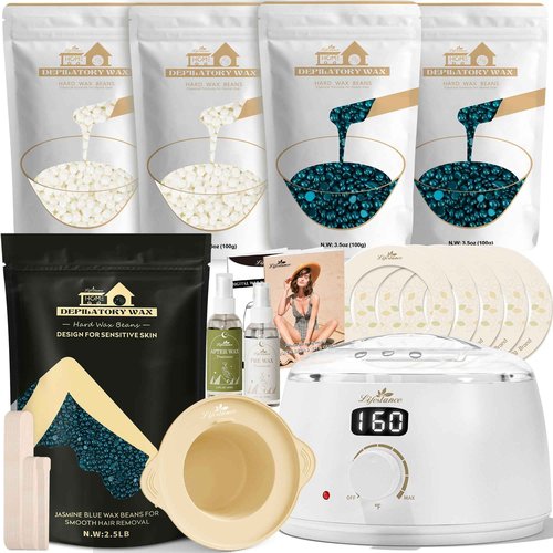 Lifestance L3 Digital Wax Warmer Hair Removal Kit + 2.5LB Jasmine Wax Beads