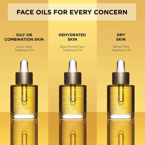 Clarins Lotus Face Oil Treatment | Hydrates, Tones and Balances Skin | Visibly Tightens Pores | Minimizes Fine Lines |Skin Is Immediately Velvety*|100% Natural Plant Extracts |Oily To Combination Skin