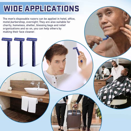 Chumia Twin Blade Razors for Men Stainless Steel Disposable Razors Men Bulk Plastic Shavers Multipurpose Portable Manual Disposable Shavers for Bathing Hotel Travel(600 Pieces)