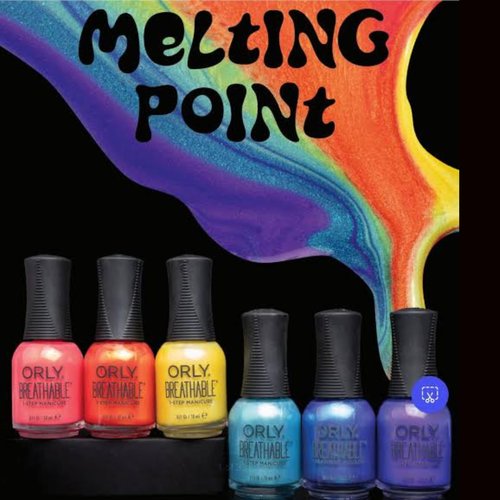 Orly Melting Point Nail Polish Collection | Creme & Shimmer Shades For Party-Ready Nails | Long-Lasting, Full Coverage Formula with Gripper Cap | Vegan & Cruelty-Free (Set of 6)