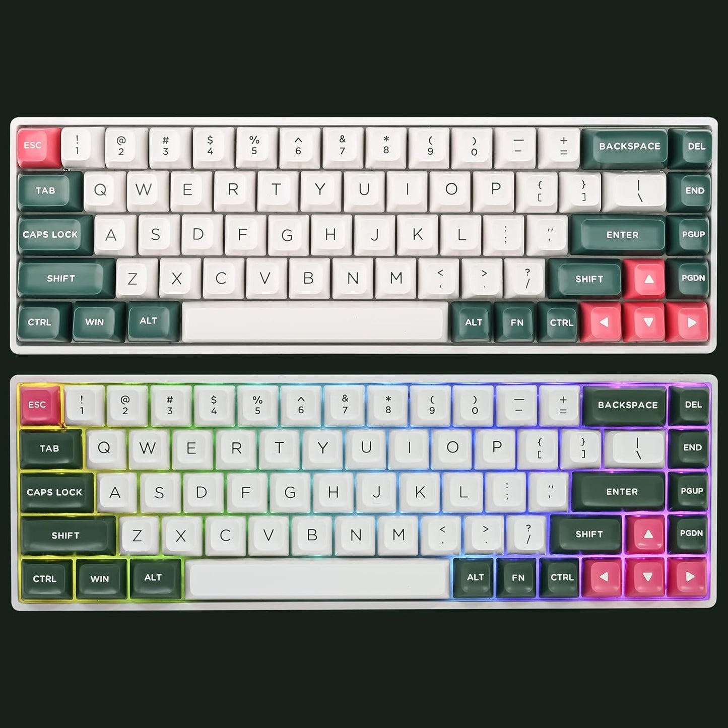 140 Keys Gradient Keycaps Side Printed Keycap Set Cherry Profile PBT Keycaps Double Shot Shine Through Custom Keycaps for Mechanical Gaming Keyboards(Minutest Dust)