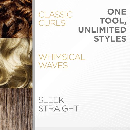 CHI Original Flat Iron Hair Straightener, Ceramic Floating Plates for Smooth Finish, Quick Heat Up Styling Tool, On/Off Switch, 1.25", Prosecco Please