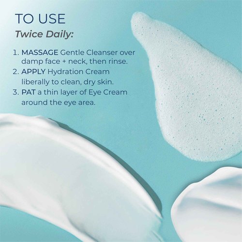 Kind Science 3-Piece Skin Care Set, Gentle Cleanser, Hydration Cream, Eye Cream - Essential Anti Aging Trio - Anti Aging Skin Care Set for Women - Paraben, Dye & Fragrance Free, Cruelty Free