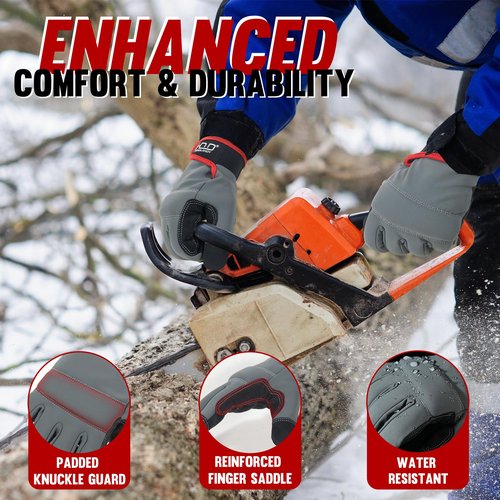 HANDLANDY Winter Work Gloves for Men & Women, Utility Mechanic Touch Screen Working Gloves for Gardening, Driving, Tool Handling, Construction (Grey, Medium)