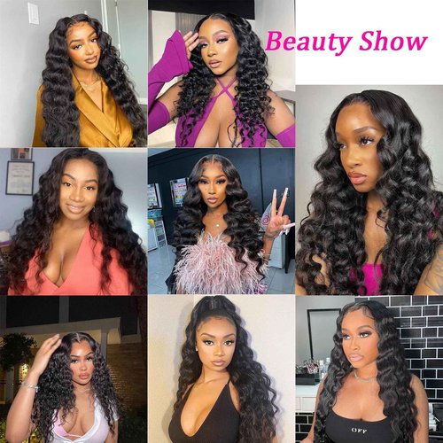 Loose Deep Wave 4 Bundles Human Hair 22 20 18 16 Inch 100% Unprocessed Brazilian Virgin Weave Hair Bundles Wavy Human Hair Natural Color for Black Women