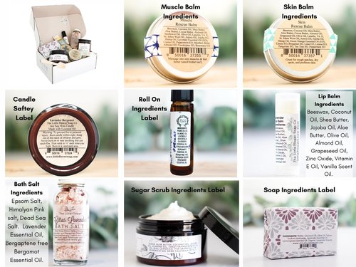 The Little Flower Soap Co - Spa Day gift Box Relaxation Kit - Handmade Candle Soap Salt Scrub and Lotion