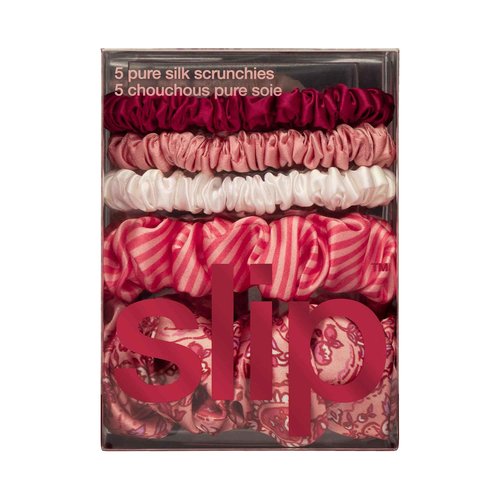slip Assorted Scrunchie Set (Harriet) | Includes 3 Skinny, 1 Midi & 1 Large Pure Silk Scrunchies | 100% Mulberry Silk, Anti-Crease, Gentle on Hair, Reduces Breakage | Elegant & Durable