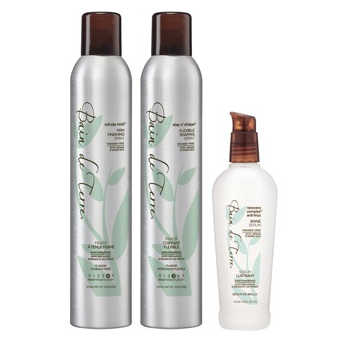 Bain de Terre Infinite Hold Firm Finishing & Stay N' Shape Flexible Shaping Hairspray | Argan & Monoi Oils | Paraben Free | 9 Fl Oz