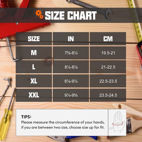 HANDLANDY Leather Work Gloves for Men & Women, Utility Mechanic Touch Screen Working Gloves for Gardening, Driving, Tool Handling, Construction (Brown Black, Medium)