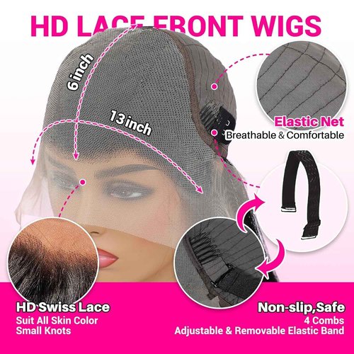 ALSZIQIHR 22 Inch Body Wave Lace Front Wigs Human Hair Pre Plucked with Baby Hair 180 Density Glueless Wigs for Women 13x6 HD Transparent Lace Front Wigs with Natural Hairline