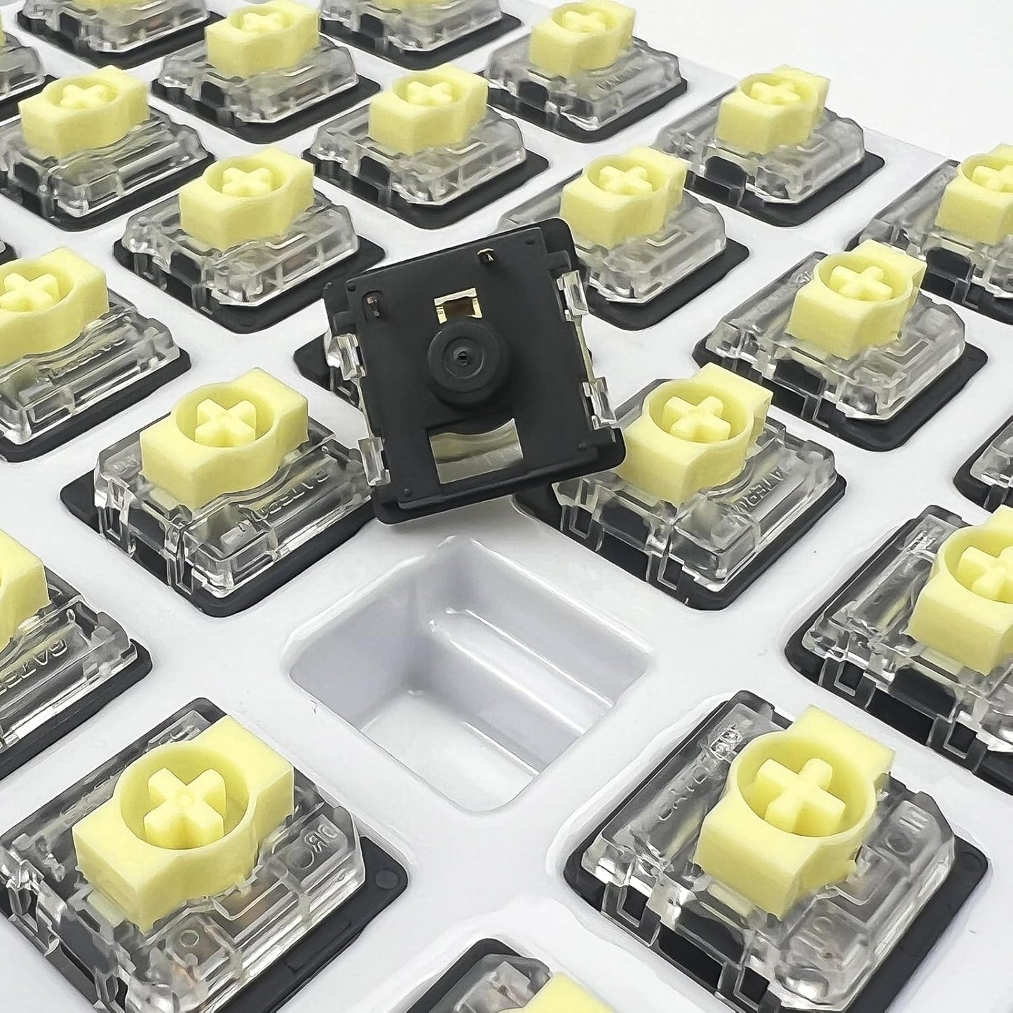 Zhouwang Gateron KS-33 Low Profile 2.0 Jade Tactile Keyboard Switches,Light Green 3-Pin 65gf RGB LED Factory Pre-lubed for MX Mechanical Keyboard(45Pcs)