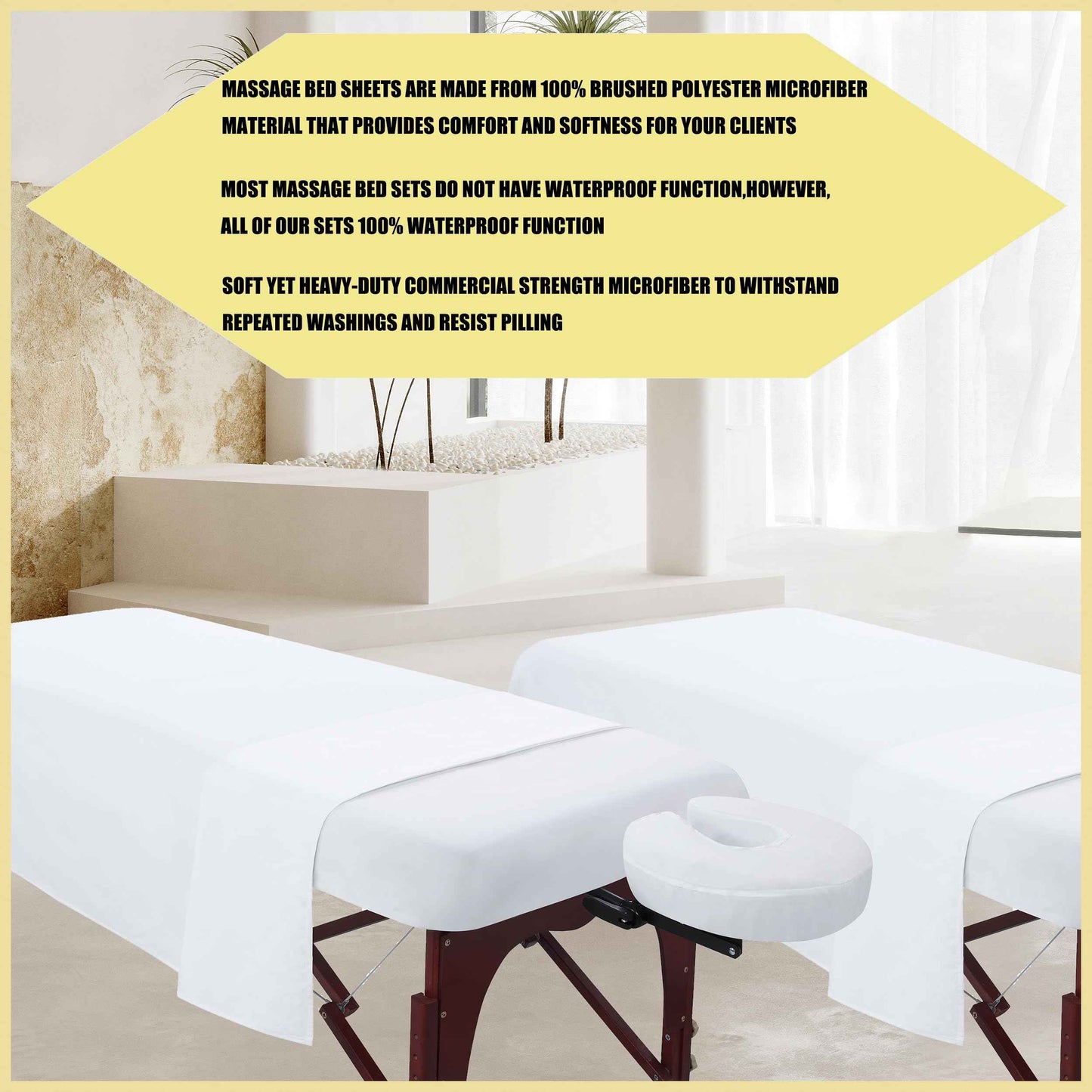 4 Sets Microfiber Massage Table Sheet Sets 3 Pcs Massage Bed Cover Soft Wrinkle Free Includes Massage Fitted Sheet,Massage Sheets and Face Cradle Cover for SPA Beauty Salon Tattoos (White)