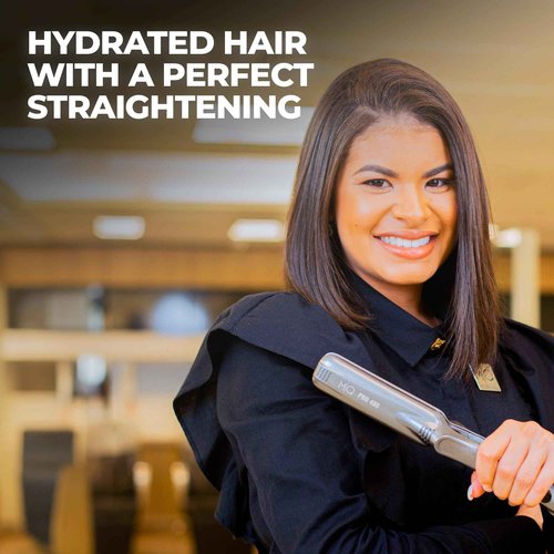 MQ Professional Hair Straightener - Titanium Flat Iron Pro 480°F - Brazilian Expertise - Bivolt, Anatomic Design, Ultra-Smooth - 17 Temperature Settings – Ideal for Professional Use