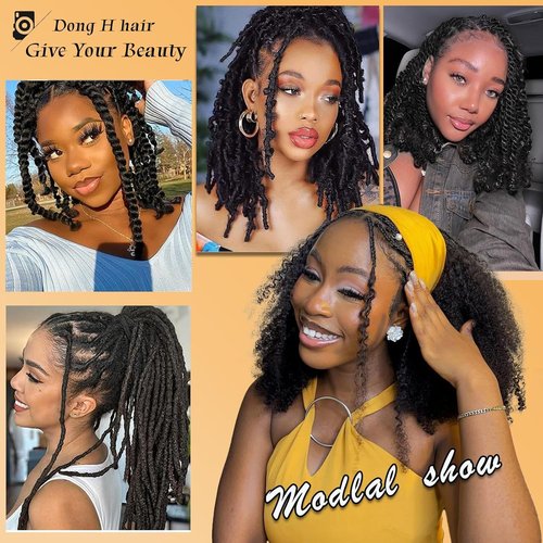 Dong H hair Afro Kinkys Bulk Human Hair 22 Inch for Braiding Afro Kinky-Curly Human Hair Bulk For Mini Twist, Repair Locs Hair Bulk Human Braiding Hair for Micro Dreadlocs Extensions(1B,35g/pack)