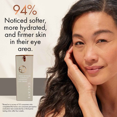 CACAYE Triple Retinoid Eye Cream for Anti Aging 0.5 fl oz - Natural Retinol Alternative Under Eye Cream for Wrinkles, Fine Lines, Puffiness and Dark Circles Without Redness or Irritation