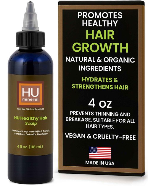 HUmineral Healthy Hair Oil & Scalp Oil – Hair Oils for Hair Growth with Organic Coconut Oil, Peppermint, Tea Tree, Jojoba, Rosemary for Hair Growth & Lavender Oil – 4 oz
