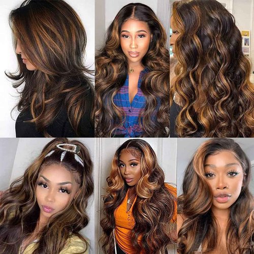 Fabimiya Human Hair Bundles 18 20 22 Inch Chocolate Brown P4/30 Body Wave Bundles Human Hair 100% Unprocessed Soft Sewn In Hair with Double Weft for Black Women