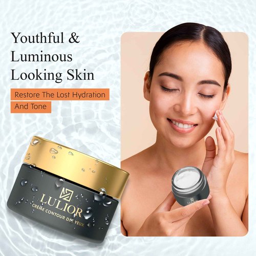 LULIOR Under Eye Cream for Dark Circles and Puffiness - Dark Circles Under Eye Treatment Products - Eye Cream Anti Aging - Eye Firming Cream Tightening Lifting Sagging Skin - Under Eye Brightener 15mL