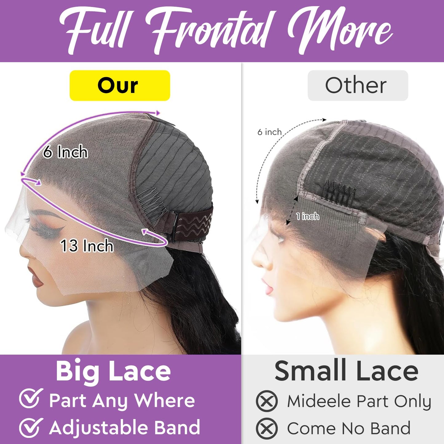 Minqisheng 13x6 Straigt Lace Front Wigs Human Hair Pre Plucked HD Transparent Lace Frontal Wigs Human Hair 210% Density Glueless Human Wigs with Baby Hair for Women 26 Inch