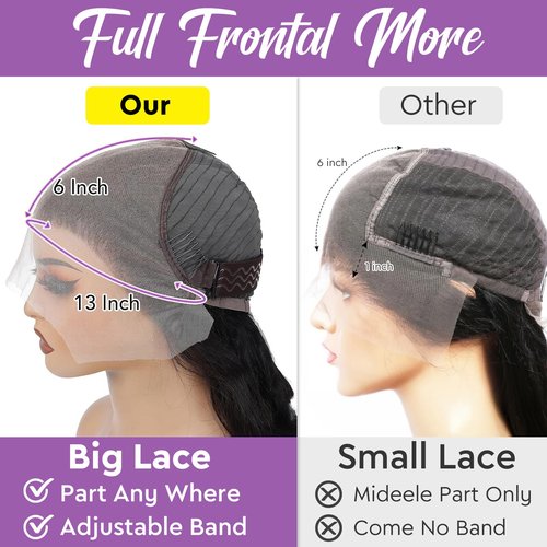 Minqisheng 18 Inch Straight Lace Front Wigs Human Hair 210% Density Frontal Wigs Human Hair Wigs for Women 13x6 HD Lace Front Wigs Human Hair Pre Plucked with Baby