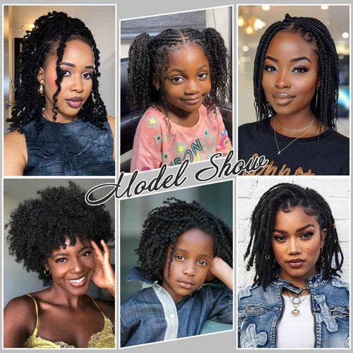 Haftaluv Afro Kinkys Bulk Human Hair 100g 14 Inch Chocolate Brown Afro Kinky Curly Human Hair Bulk for Dreadlock Extensions, Micro Locs, Braiding Twists, Braids and Repair Locs(14 Inch, 4#)